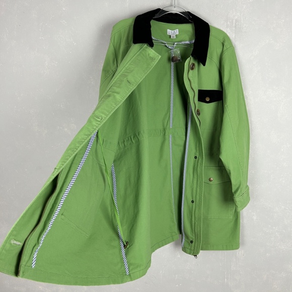 Joan Rivers plus size 2X Field chore jacket green black corduroy trim cotton - Picture 13 of 16